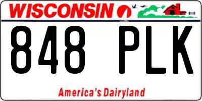 WI license plate 848PLK