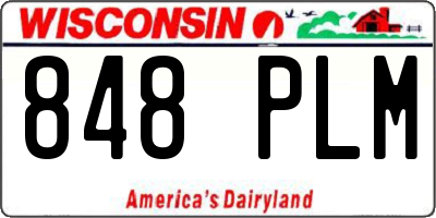 WI license plate 848PLM