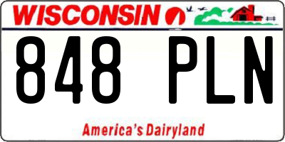 WI license plate 848PLN