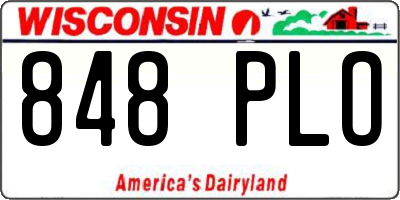WI license plate 848PLO