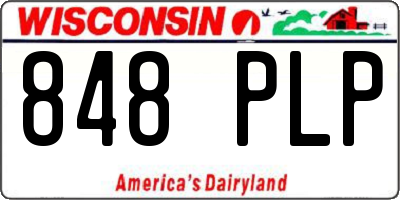 WI license plate 848PLP