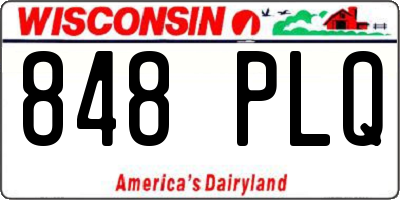 WI license plate 848PLQ