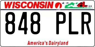 WI license plate 848PLR