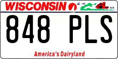 WI license plate 848PLS