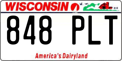 WI license plate 848PLT