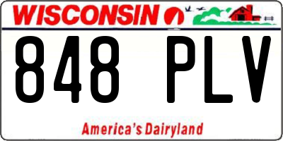 WI license plate 848PLV