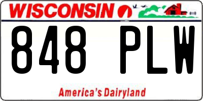 WI license plate 848PLW