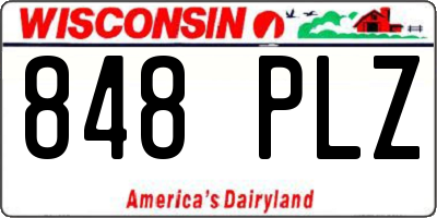 WI license plate 848PLZ