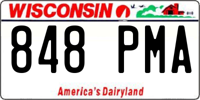 WI license plate 848PMA