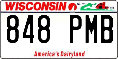 WI license plate 848PMB