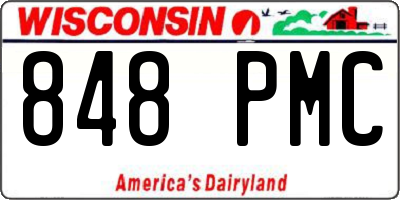 WI license plate 848PMC