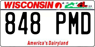 WI license plate 848PMD
