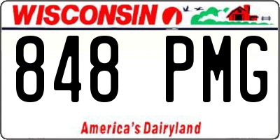 WI license plate 848PMG