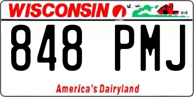 WI license plate 848PMJ