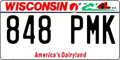 WI license plate 848PMK