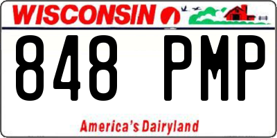 WI license plate 848PMP