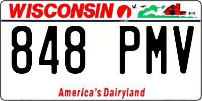 WI license plate 848PMV