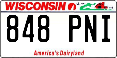 WI license plate 848PNI