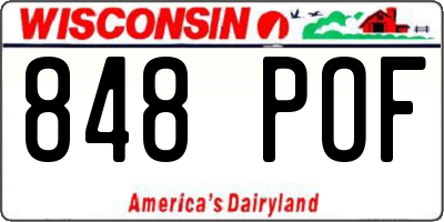 WI license plate 848POF