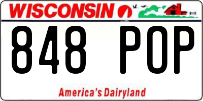 WI license plate 848POP