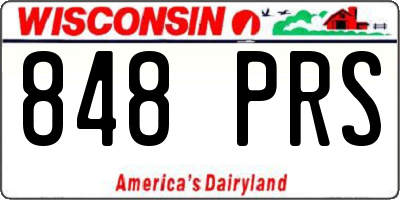 WI license plate 848PRS