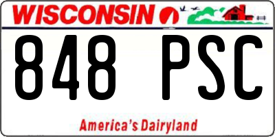 WI license plate 848PSC