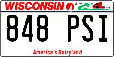 WI license plate 848PSI