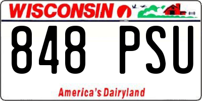 WI license plate 848PSU