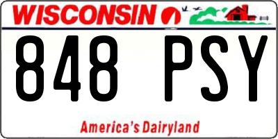 WI license plate 848PSY