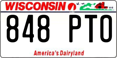 WI license plate 848PTO