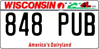 WI license plate 848PUB