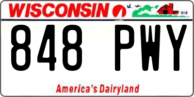 WI license plate 848PWY