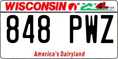 WI license plate 848PWZ