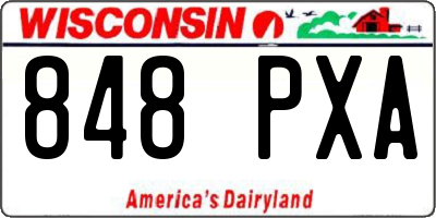 WI license plate 848PXA