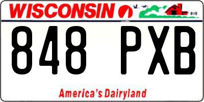 WI license plate 848PXB
