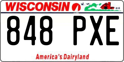 WI license plate 848PXE