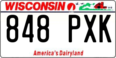 WI license plate 848PXK