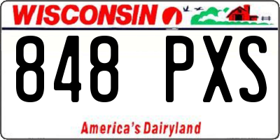 WI license plate 848PXS