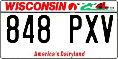 WI license plate 848PXV
