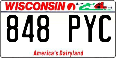 WI license plate 848PYC