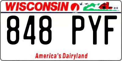 WI license plate 848PYF