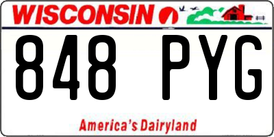 WI license plate 848PYG