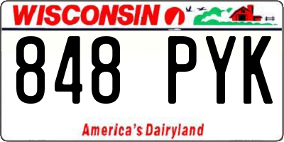 WI license plate 848PYK