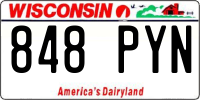WI license plate 848PYN