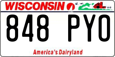 WI license plate 848PYO