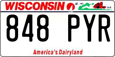 WI license plate 848PYR