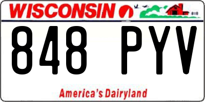 WI license plate 848PYV