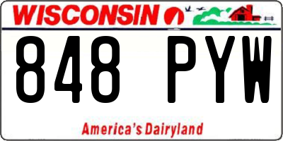 WI license plate 848PYW