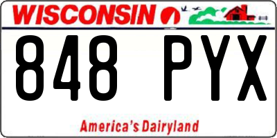 WI license plate 848PYX