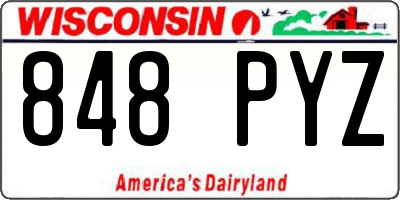 WI license plate 848PYZ